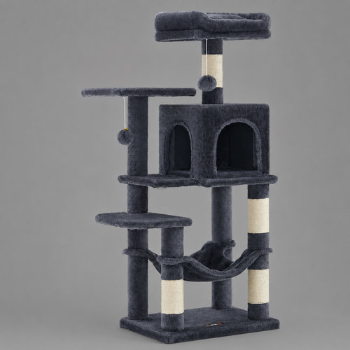 Arbre à Chat 112 cm avec Niches, Plateformes et Griffoirs