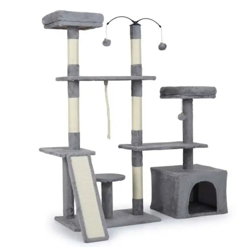 Arbre à Chat Rotatif avec Niche, Rampe et Plateformes