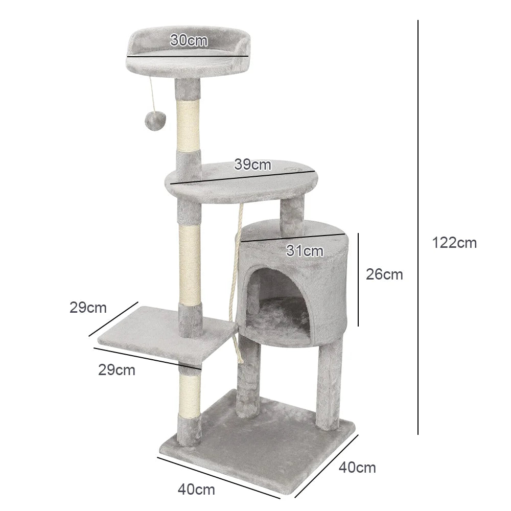 Arbre à Chat avec Hamac, Niches et Griffoirs en Sisal