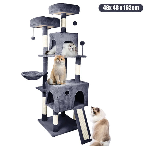 Arbre à Chat avec Hamac, Niches et Griffoirs en Sisal