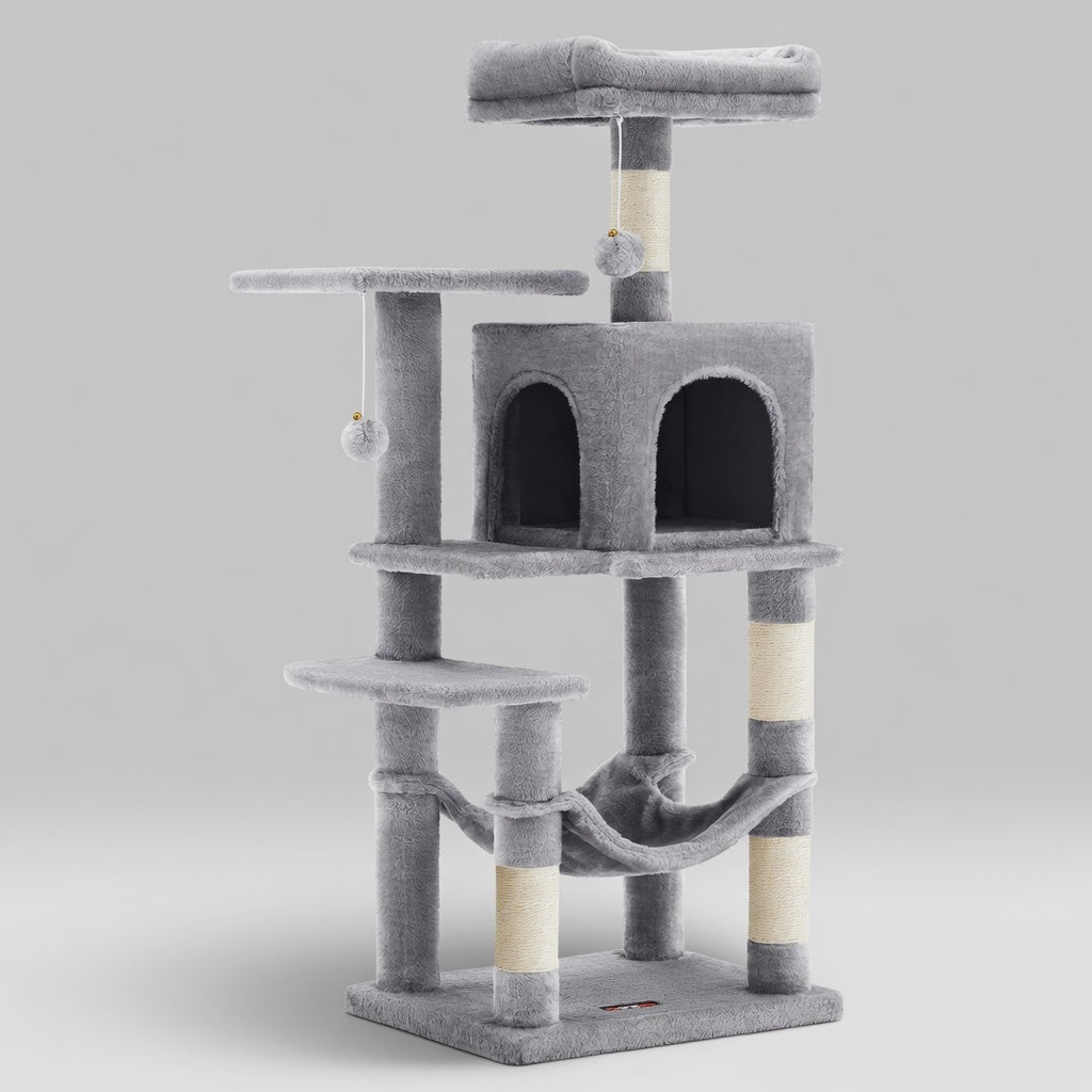 Arbre à Chat 112 cm avec Niches, Plateformes et Griffoirs