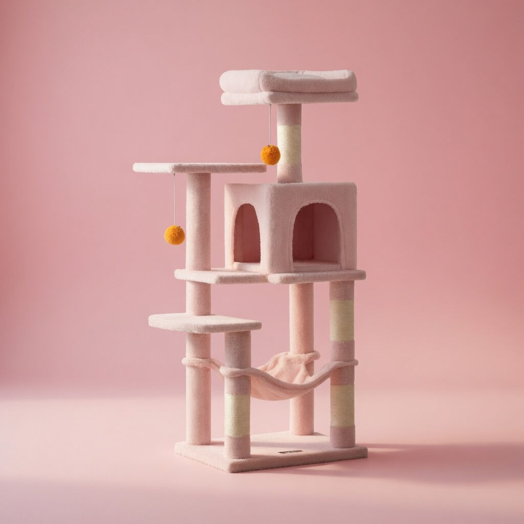 Arbre à Chat 112 cm avec Niches, Plateformes et Griffoirs